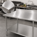 Thumbnail image #3 for Eagle Deluxe 72-Inch x 30-Inch Stainless Steel Work Table with 4-1/2-Inch Backsplash and Undershelf