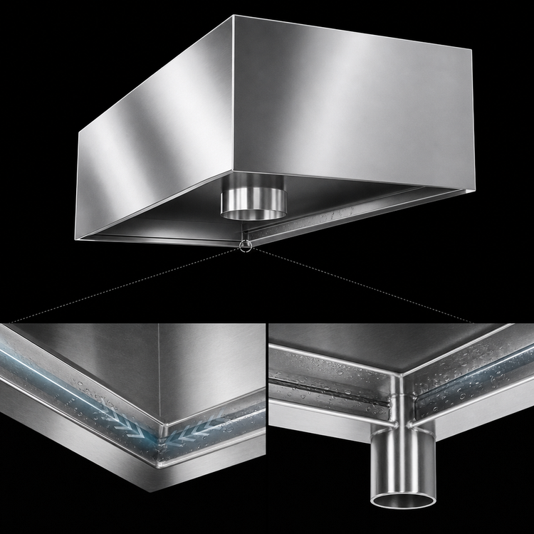 Product image #3 for SpecAir Condensate Hood with 12-Inch x 12-Inch Exhaust Collar, 48-Inch W x 36-Inch D x 20-Inch H, 304 Stainless Steel