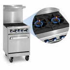 Thumbnail image #3 for Imperial (Middleby) Pro Series IR-2-G12-XB 24-Inch Commercial Gas Range with 2 Open Burners, 12-Inch Griddle & Open Cabinet Base