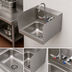 Thumbnail image #3 for T&S Brass Wall-Mounted Stainless Steel Hand Sink with Side Splash Shields and 4-Inch Mixing Faucet