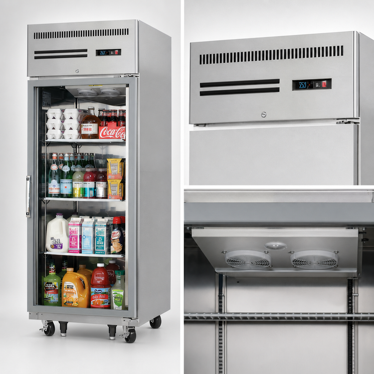 Product image #3 for Everest Refrigeration ESGR1 One-Section Glass Door Reach-In Refrigerator, 29-1/4 Inch Wide, 23 Cu. Ft., Top-Mounted Self-Contained