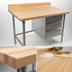 Thumbnail image #3 for John Boos 72-Inch Maple Baker's Table with 3 Drawers, Stainless Steel Base, and 4-Inch Coved Riser