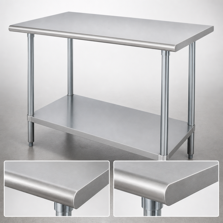 Product image #3 for Advance Tabco Special Value Series 48-Inch x 36-Inch Stainless Steel Flat Top Work Table with Undershelf