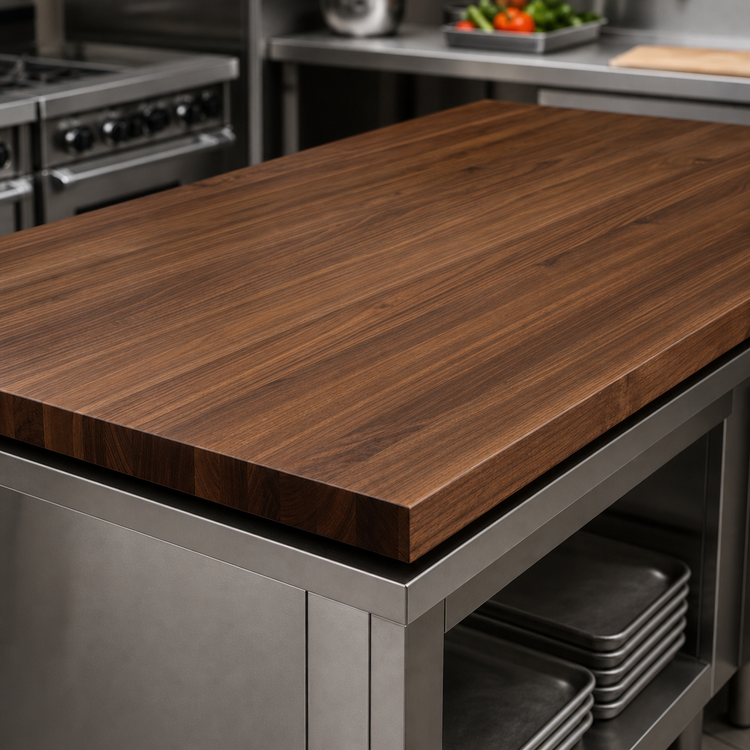 Product image #3 for John Boos Boos Block American Black Walnut Edge Grain Kitchen Countertop, 108 x 42 x 2-1/4 Inches