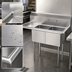 Thumbnail image #3 for KoolMore 43-Inch Two-Compartment Stainless Steel Commercial Sink with Left Drainboard and Backsplash