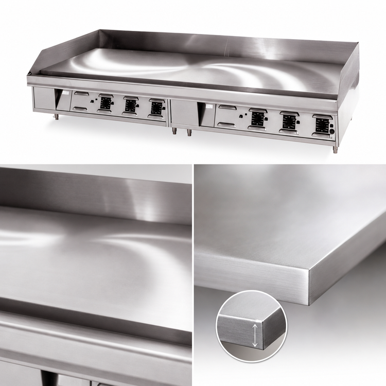 Product image #4 for Lang LG Series 72-Inch x 23-Inch Countertop Gas Griddle with 1-Inch Chrome Plate