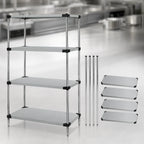 Thumbnail image #3 for Quantum WRS4-63-2460SS 4-Shelf Stationary Solid Shelving Starter Kit, 60W x 24D x 63H, 304 Stainless Steel