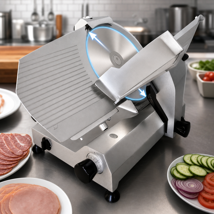 Product image #3 for Trento Medium Duty 14-Inch Manual Gravity Feed Belt-Driven Meat Slicer, 1/2 HP, 110V