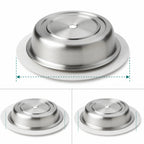 Thumbnail image #3 for American Metalcraft PC1062E Round Stainless Steel Plate Cover, 10-3/8"–10-5/8" Diameter, 2" High, Satin Finish Case of 24