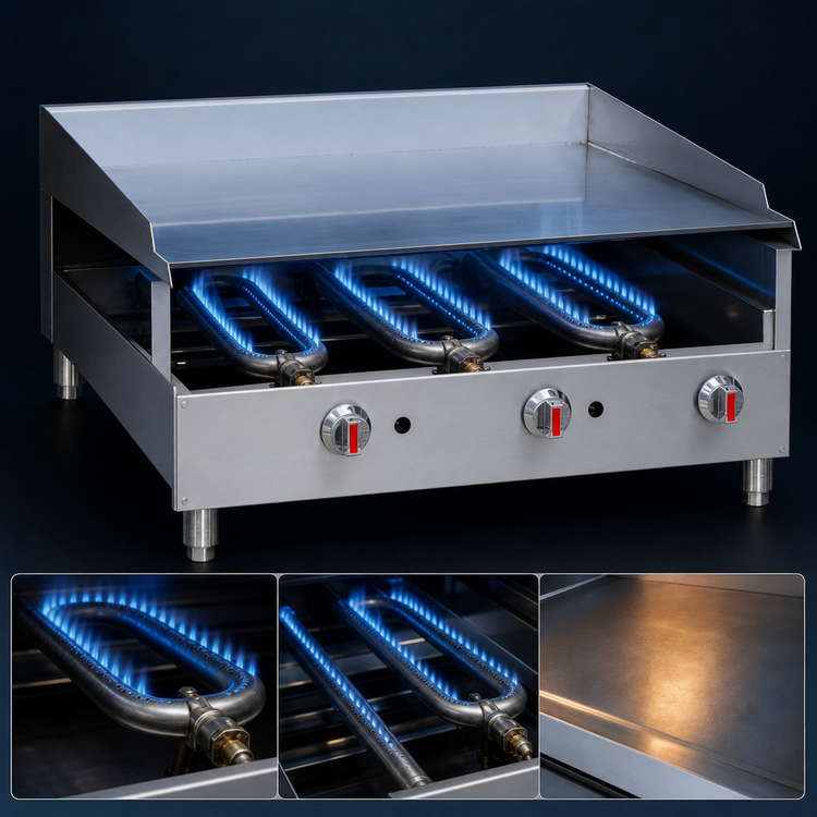 Product image #3 for Serv-Ware SMGS-36 36-Inch 3-Burner Manual Gas Griddle, Natural Gas