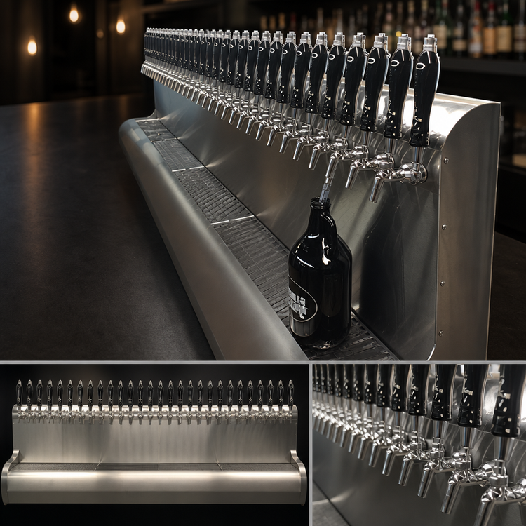 Product image #3 for Perlick 90-Inch Modular Wall-Mount Glycol-Cooled Draft Beer Dispensing Tower, 30 Faucets, Bottom Exit, Stainless Steel