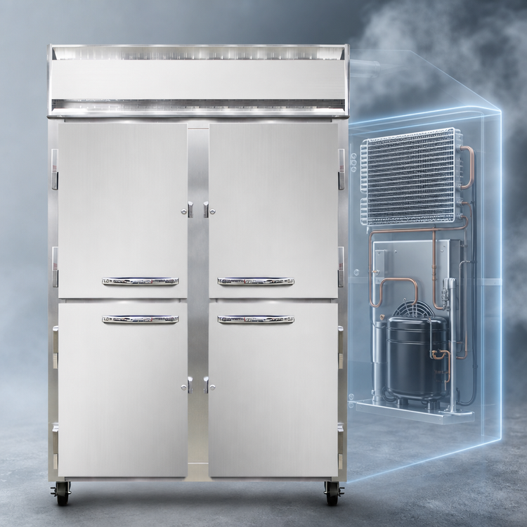Product image #3 for Continental Refrigerator 2FNHD Two-Section Standard Depth Reach-In Freezer with Half-Height Solid Doors