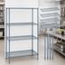 Thumbnail image #3 for Quantum 4-Shelf Stationary Wire Shelving Starter Kit, 36 x 21 x 54 Inches, Gray Epoxy Antimicrobial Finish