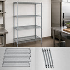 Thumbnail image #3 for Quantum WR86-2436GY Stationary Wire Shelving Starter Unit, 36"W x 24"D x 86"H, 4 Shelves, Gray Epoxy Antimicrobial Finish