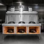 Thumbnail image #3 for Town Equipment MasterRange MF-3-SS 3-Section Gas Wok Range with Brick-Lined Chambers, Stainless Steel Deck & Sides