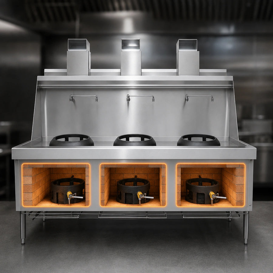 Three Cast Iron Brick-Lined Chambers