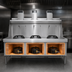 Thumbnail image #3 for MasterRange MF-3-SS 3-Section Gas Wok Range with Brick-Lined Chambers and Stainless Steel Deck & Sides