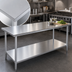 Thumbnail image #3 for 108-Inch Stainless Steel Work Table with Undershelf, No Backsplash