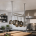 Thumbnail image #3 for John Boos PRB03-C Boat-Shaped Ceiling-Mounted Stainless Steel Pot Rack with 18 Double Hooks