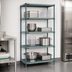Thumbnail image #3 for Quantum Wire Plastic Mat 4-Tier Stationary Shelving Unit, 36W x 14D x 74H, Green Epoxy