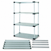 Thumbnail image #3 for Quantum 42W x 21D x 63H Solid Shelving Starter Kit with Galvanized Steel Shelves and Chrome Posts