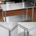 Thumbnail image #3 for 48 Inch x 18 Inch 18-Gauge 400-Series Stainless Steel Work Table with Adjustable Galvanized Undershelf