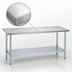 Thumbnail image #3 for Duke 72-Inch Stainless Steel Work Table with Galvanized Undershelf, 30-Inch Deep, Flat Top
