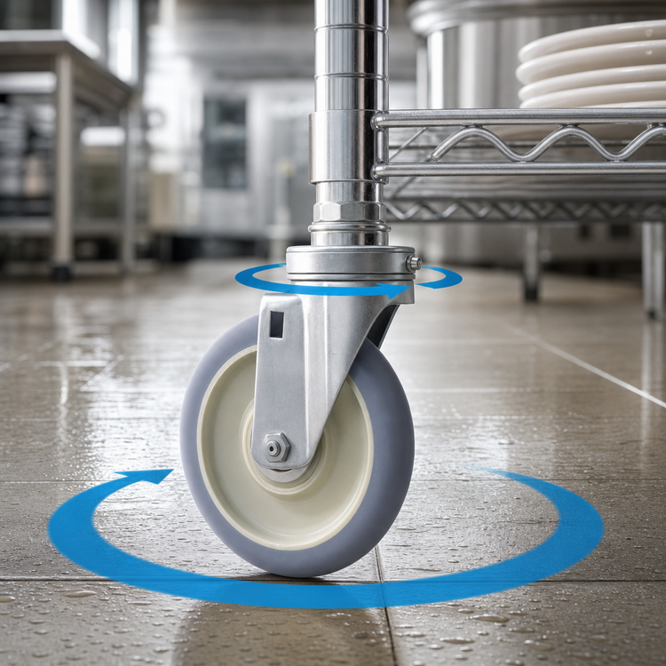 Product image #3 for Metro Super Erecta 5" Swivel Cart-Washable Stem Caster with Bumper