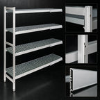 Thumbnail image #3 for Fermod Fermostock 4R47C83-CE 4-Tier Corner Expansion Shelving Unit, 83" H x 47" W x 22" D, Anodized Aluminum