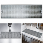 Thumbnail image #3 for Micro Matic USA DP-120D-20-P 20-Inch Surface Mount Stainless Steel Drip Tray with Perforated Grill and Drain Nipple