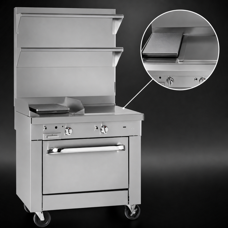 Product image #3 for Southbend Platinum 32-Inch Gas Sectional Range with Full-Width Graduated Hot Top and Convection Oven Base