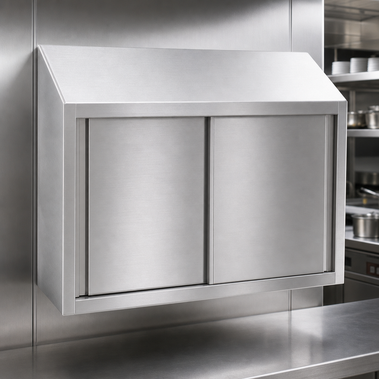 Product image #3 for Eagle Group 60-Inch Wall-Mounted Stainless Steel Wall Cabinet with Sliding Doors