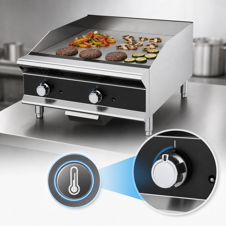 Product image #3 for Vollrath Medium-Duty Thermostatic Flat-Top Countertop Gas Griddle, 24-Inch