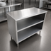 Thumbnail image #3 for 48-Inch Stainless Steel Flat-Top Dish Cabinet with Fixed Mid-Shelf and Adjustable Bullet Feet