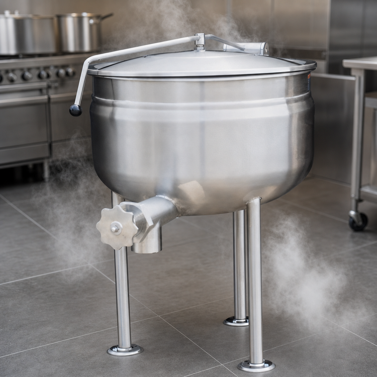 Product image #3 for Crown DL-40F 40 Gallon Direct Steam Full Jacket Stationary Kettle