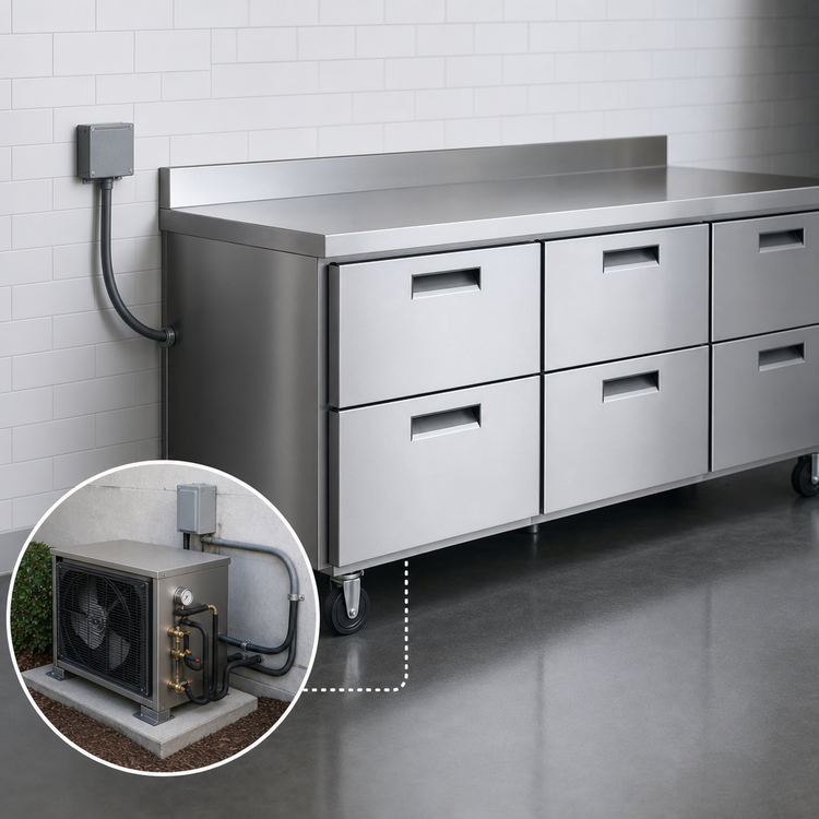 Product image #3 for Garland Polar Cuisine 90-Inch Three-Section Remote Refrigerator Drawer Base