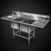 Thumbnail image #3 for Eagle Group Spec-Master FN Series Two-Compartment Stainless Steel Sink with Left and Right 36