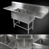 Thumbnail image #3 for John Boos Pro-Bowl 2-Compartment Commercial Sink with Left and Right 24-Inch Drainboards, 91-1/4