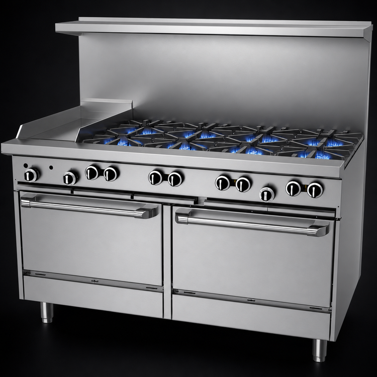 Product image #3 for Garland G Starfire Pro 60-Inch Gas Restaurant Range with 8 Open Burners, 12-Inch Griddle and 2 Standard Ovens