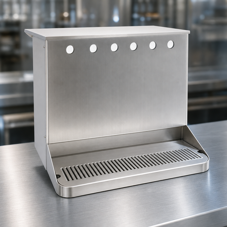 Product image #3 for Micro Matic 6-Faucet Underbar Glycol-Cooled Draft Beer Dispenser Shell with Drip Tray