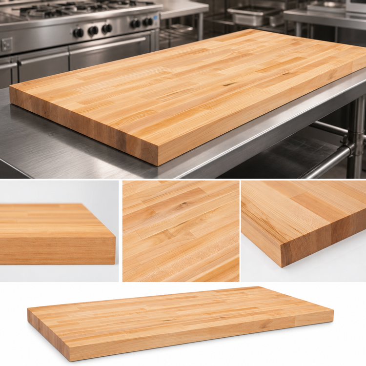 Product image #3 for John Boos Laminated Northern Hard Rock Maple Edge Grain Flat Top Work Table Top, 108 x 30 x 1-3/4 Inch