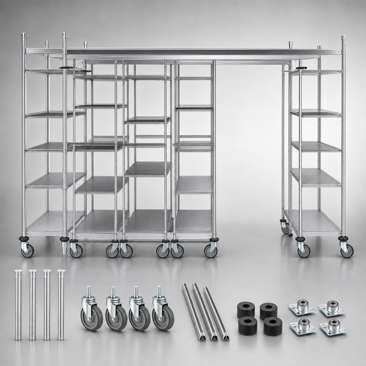 Product image #3 for Metro Super Erecta Top-Track 24-Inch Chrome-Plated Mobile Unit Kit