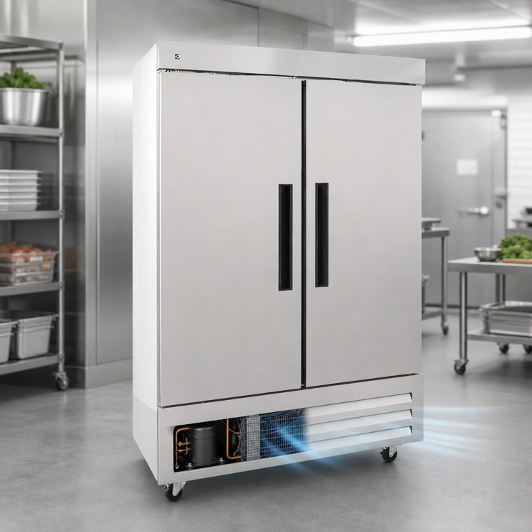 Product image #3 for Centerline by Traulsen Two-Section Reach-In Freezer with Full-Height Solid Doors, Left/Left Door Swing, Bottom-Mount Refrigeration, 43.88 Cu. Ft.