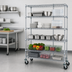Thumbnail image #3 for Metro Super Erecta Adjustable 5-Shelf Wire Shelving Stem Caster Cart, 60 x 24 Inches, Chrome Finish