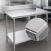 Thumbnail image #3 for Advance Tabco 120-Inch x 36-Inch 14-Gauge 304 Stainless Steel Work Table with 5-Inch Backsplash and Adjustable Undershelf