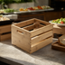 Thumbnail image #3 for American Metalcraft Half-Size Bamboo Wood Display Crate / Riser