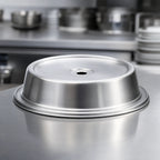 Thumbnail image #3 for Vollrath 62312 Round Stainless Steel Satin Finish Plate Cover for 10-9/16 to 10-5/8 Inch Plates Case of 12