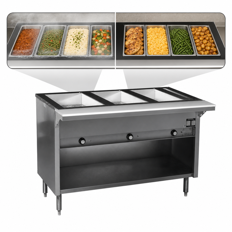Product image #3 for Spec-Master HT4CB-120 4-Well Electric Hot Food Table with Enclosed Base