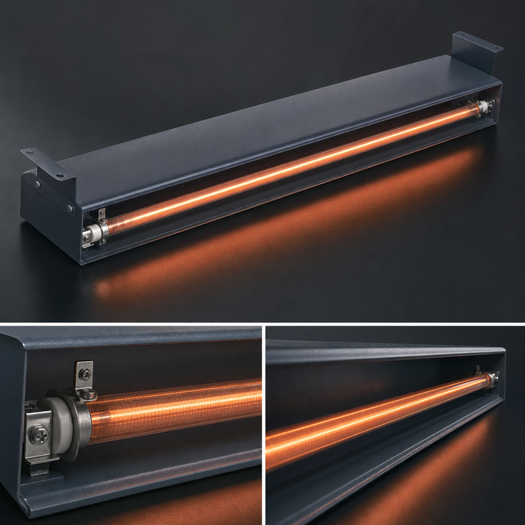Product image #3 for Hatco Glo-Ray 60-Inch Narrow Infrared Strip Heater, Single Heater Rod Housing, Unlighted