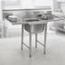 Thumbnail image #3 for Eagle Group 412 Series Single Compartment 430 Stainless Steel Sink with Dual 24-Inch Drainboards